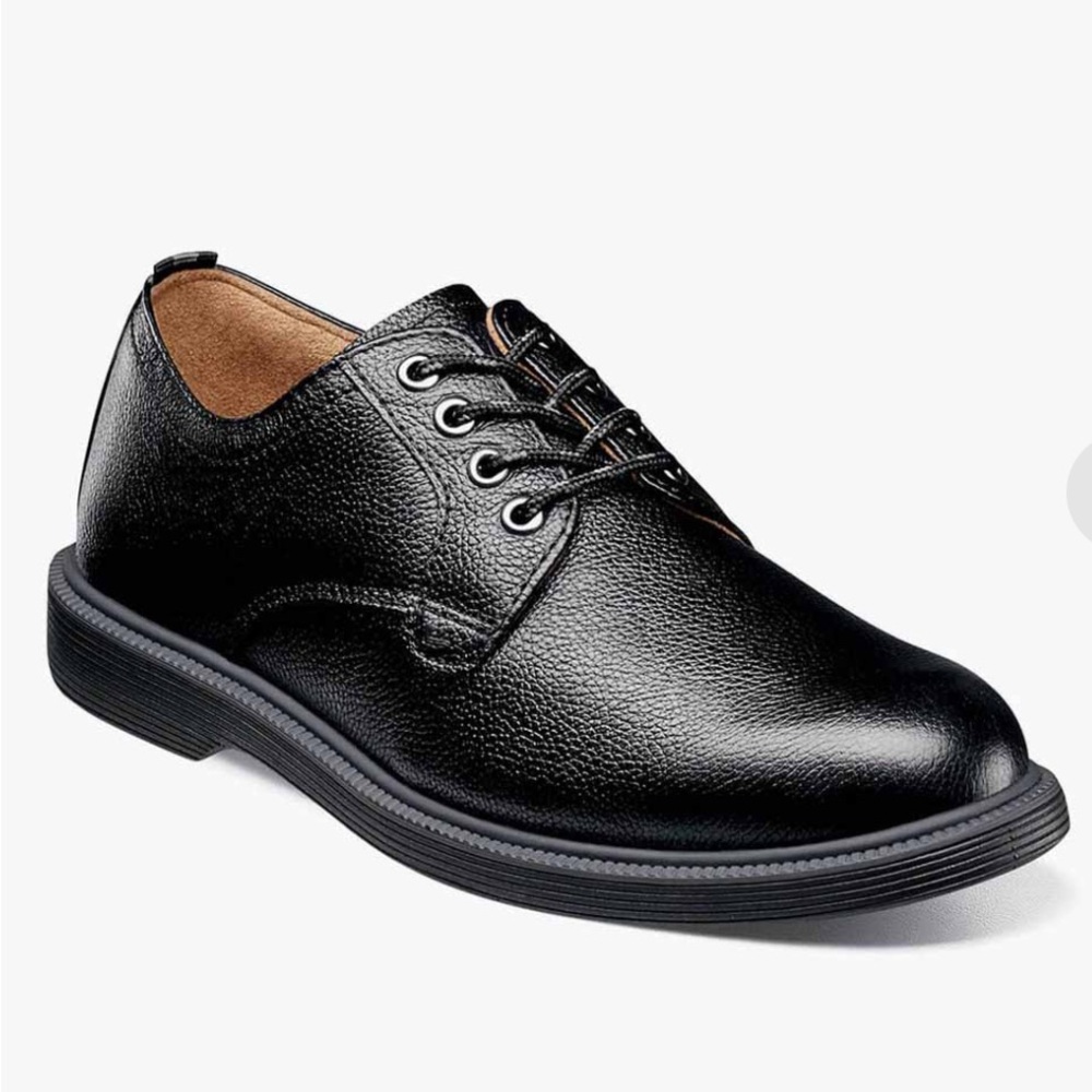 EUC Florsheim Boys 3M Classic Black Leather Dress Shoes